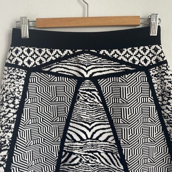 Parker A-line knit sweater geometric pattern pull on mini skirt sz S - Picture 2 of 6